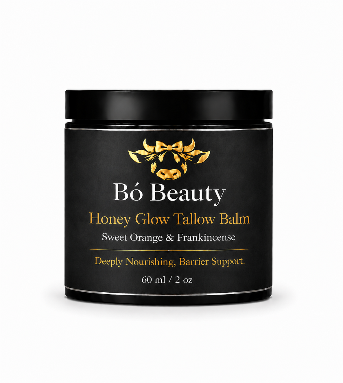 Bó Beauty Honey Glow Tallow Balm — Sweet Orange & Frankincense, 60ml jar of whipped tallow skincare balm