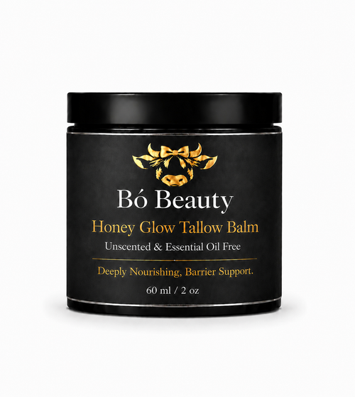 Bó Beauty Honey Glow Tallow Balm, Unscented and fragrance-free, 60ml jar for sensitive skin